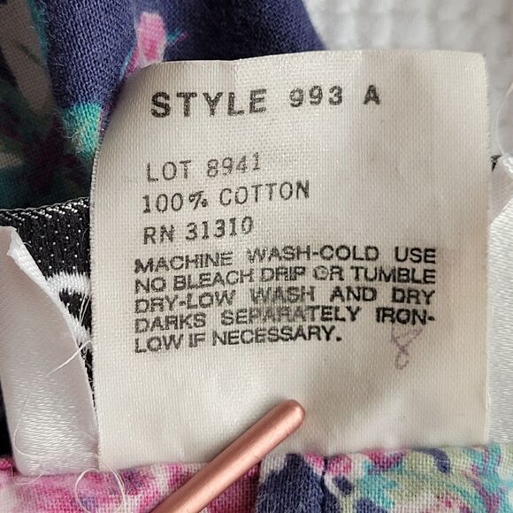 Vintage A. BYER Floral Romper 6" Inseam Size 9 Underbust Low Front 90s Kidcore - Picture 10 of 11